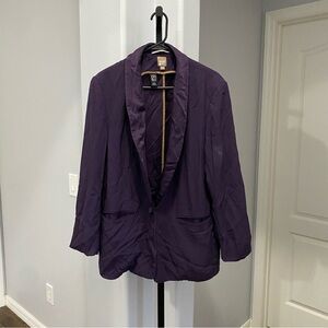 Hugo Boss Plum Dark Purple Plum Button Front Blazer Size 8